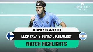 Eero Vasa v Tomas Etcheverry Highlights | Finland v Argentina Davis Cup 2024 Finals Group Stage