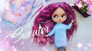 Sweater for dolls. Detailed master class.