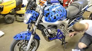 Crazy Iron Stunt Cage Unboxing and install on 2004 Yamaha FZ6