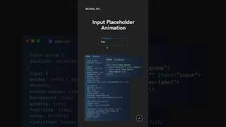 Input Placeholder Animation #coding #programming #beginner #html #css #animation