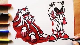 COMO DIBUJAR a SONIC EXE VS SHADOW EXE