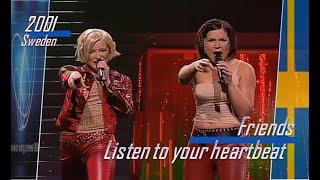 eurovision 2001 Sweden  Friends - Listen to your heartbeat ᴴᴰ