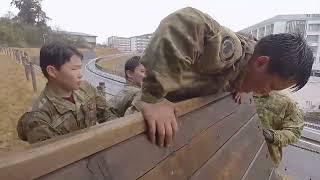 Zama junior high school reserve officers test physical abilities