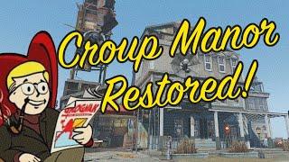 Fallout 4 Croup Manor Settlement Build Tour + Timelapse (No Mods)