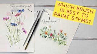 The Best Brush To Paint Watercolour Flower Stems