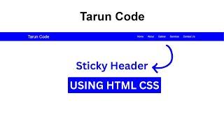 pure css sticky header with source code