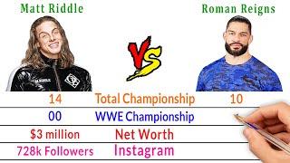 Matt Riddle Vs Roman Reigns Comparison - Bio2oons