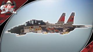 Minecraft: Modern Warfare F-14D "Super Tomcat" | Jet Fighter Tutorial (In-Flight + Landed Version)