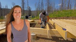 Almost Done! Framing The Floor Of Our Off-Grid Cabin Build & We're Short One Board ‍️