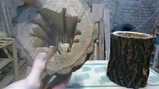 кормушка из пня под камышом