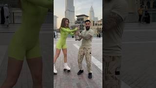 I beat at darbuka and she dance on roller #alrafaelo #darbuka #dubai