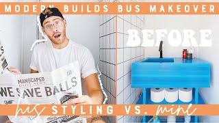 DIY BUS BATHROOM MAKEOVER | STARTING TO MAKEOVER MODERN BUILDS SCHOOL BUS TINY HOME CONVERSION!!!