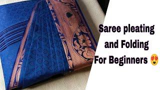 Copper Saree Pre-pleating Box Fold ️|Measurements|Full video  #saree #trending@SSBridalStudio