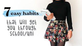 7 easy habits to get through school/uni ‍ [more productive and organized, less stressed]