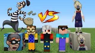 KORKUNÇ DONDURMACI VS ROBBERY BOB ŞANS BLOKLARI  - Minecraft (Ice Scream vs Çılgın Hırsız)