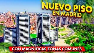 Piso de obra nueva en Madrid con magníficas zonas comunes ajardinadas, aparcamiento y piscina