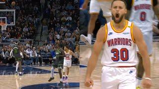 Steph Curry IS CRAZY for look away dagger 3 and scores 13pts in clutch vs Timberwolves