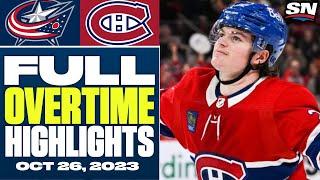 Columbus Blue Jackets at Montreal Canadiens | FULL Overtime Highlights