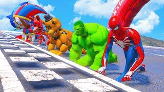 HULK and SONIC Join Forces to Take Down SPIDERMAN in Running Event #1066