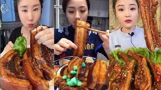 Braised Pork Belly Eating Mukbang Fatty Pork Yummy Chinese Pork Eating Mukbang Asmr