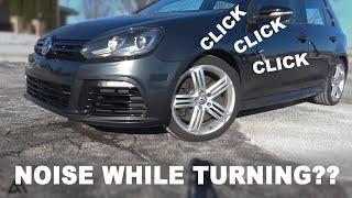 Diagnosing Front End Clicking Sound and Vibration While Turning | VW Golf R