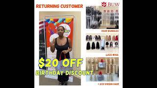 Get Discount for Shopping at BUW Human Hair Factory Store
