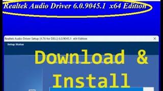 No Audio output device installed, how to Download and install Audio Driver in PC