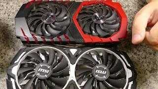 Видеокарты MSI GTX1070 ARMOR vs GAMING