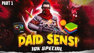 10K SPECIAL || PART 1 || PAID SENSI FOR FREE FIRE BLUESTACKS | MSI 4