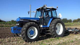 Ford 8240 in the field Ploughing w/4-Furrow Överum Plough | PURE SOUND | Danish Agriculture