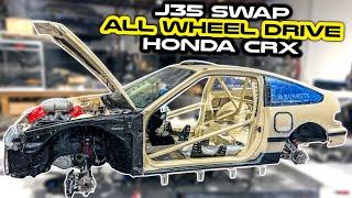 Twin Turbo AWD Honda CRX SEMA Rush! - 800 Horsepower J35 Swap Exhaust Build  Ep. 5