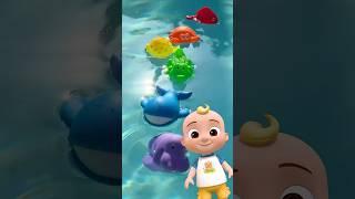 Colorful Toys in the Pool!  Name the Colors!