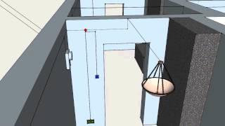 Проект проводки в комнате. SketchUp.