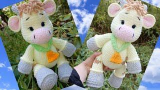 Мастер-класс бычок с плюшевой пряжи|Амигуруми крючком#tutorial #amigurumi #мастеркласс #амигуруми