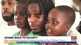 Bayer Leverkusen's Jeremie Frimpong donates to Osu Childrens Home