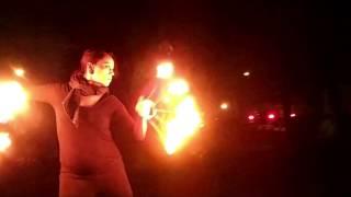 Fire fan practice with my Hybrid Grip fans by Forged Creations
