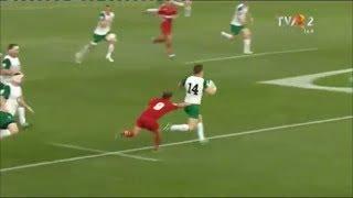 Feeble Russian tackle attempts on Craig Gilroy