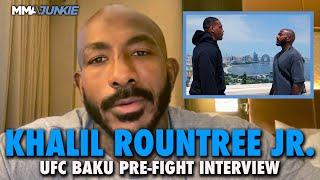 Khalil Rountree reacts to Jamahal Hill faceoff,  'levels' comment, explains custom shorts | UFC Baku
