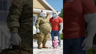 ️ Fat Army Mom Returns  Stepfather Hurts Her Kitten  REVENGE Begins! #cat #kitten #shorts