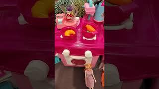 Kitchen set asmr/barbie family toys