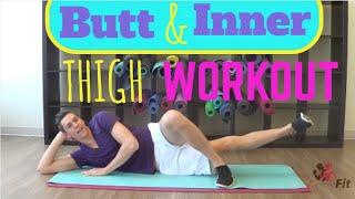 10 Min Butt & Inner Thigh Workout w/ Beauty and The Fit - HASfit Inner Thigh Exercises Glute