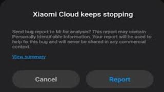 Xiaomi cloud keeps stopping problem solution