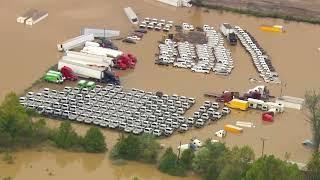 Aerial footage shows the destruction in Asheville and parts of western North Carolina