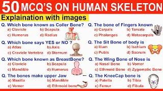 MCQ on Human Skeleton System || MCQ'S Quiz on Skeleton || Bones || Mcq on skeletal system aiims