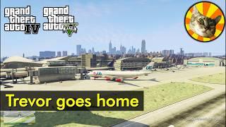 Train ride to LC airport + Bus ride to Sandy Shores | Trevor goes home | GTA IV + GTA V