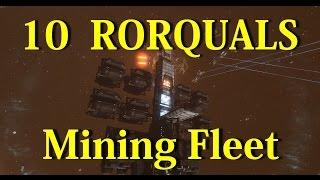 10 Rorqual mining fleet with PANIC activation - EVE Online