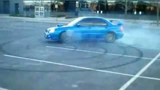 AWD Burnout in my 2004 Subaru STI - Donuts - Cops shut it down