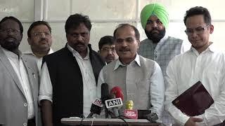 Adhir Ranjan Chaudhary addresses media in Parliament House