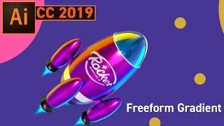 how to use Illustrator CC 2019 new feature - Freeform Gradient #GSFXMentor #GSFXMentor #gsfxmentor