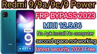 Redmi 9 FRP Bypass Latest Security 2023 | Redmi 9 (M2006C3MII)Google Lock Unlock MIUI 12.5 WithoutPC